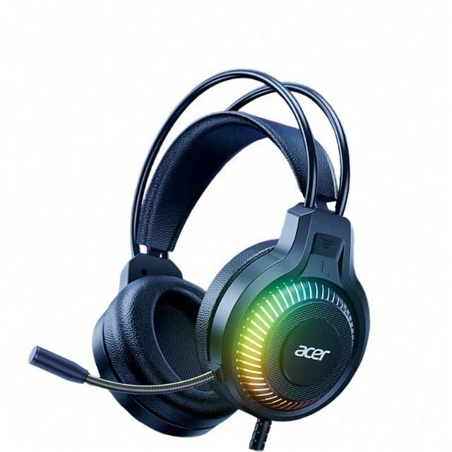 Acer The OHW303 Over-Ear Gaming Headset Offers Two Port Options: Dual 3.5mm And A Single USB Port. It Is Compatible With Laptops And Desktop Computers And Features A Combined Microphone And Microphone. - USB Single Plug Interface - View 1