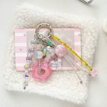 1PC Valentine's Day Lily Of Valley Bag Pendant Handmade Beaded Keychain Ins Style Phone Chain - 彩色 - 查看 2