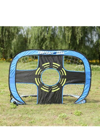 1pc 2-In-1 Football Goal Net, Improve Passing And Shooting Accuracy, Portable With Carrying Bag, For Indoor And Outdoor Use
