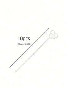 30/50pcs Transparent PVC Heart-Shaped Plastic Flower Picks, Suitable For Bouquet Making, Wedding, Valentine's Day, Birthday Party Decoration. They Can Be Used As Bouquet Decorations Or As Card Holders, Making Them An Ideal Choice For Parties, Weddings, Valentine's Day, Cake Decorations And Flower Arrangements. Also Suitable For Back-To-School And Valentine's Day.