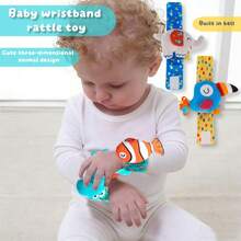 1pc Cartoon Wrist Rattle Doll For Baby Boys & Girls, Cute Animal Plush Wristband Rattle Doll, Newborn Baby Wrist Rattle Doll, Suitable As Gift