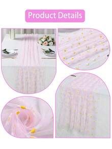 1 Khăn trải bàn họa tiết hoa cúc, kích thước 75cm*180cm, chất liệu vải voan, thích hợp cho tiệc cưới đồng quê, tiệc cưới, trang trí sinh nhật, trang trí nhà cửa, trang trí mùa xuân, trang trí tiệc mừng em bé chào đời, trang trí tiệc theo chủ đề hoa, tiệc mừng em bé, trang trí bàn ăn. - Hoa cúc hồng - Xem 9