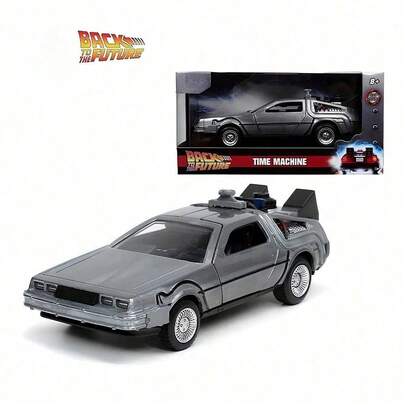 Simba 1/32 Scale Alloy Diecast Model Car - Back To The Future Time Machine, Openable Doors - Collectible Toy For Adults And Children - Birthday Gift For Boys