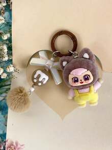 New Dopamine Waving Cat Big Ear Cute Cartoon Keychain, Unisex Adult Flocked Outer Solid Plastic Inner Key Chain, Bag Pendant, Water Bottle, Backpack, Car Decor, Daily Commute, Holiday, Birthday Gift - Multicolor - View 8