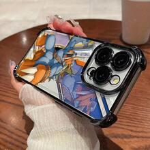 Funda de Teléfono de Lujo Estilo Batalla  I-Ikkakumon para 16, 16E, 15, 14, 13, 12, 11 Pro, X, XR, XSMAX, 8, E Plus, con Borde Plateado para Protección Caídas y Parte Trasera Transparente para un Aspecto Creativo y de Alta Gama, Funda resistente a caídas,Protección17 17promax - Negro - Ver 4
