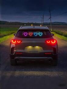3.7V+300mAh Solar Powered Heart-Shaped Neon LED Light, Wireless Atmosphere Decoration Suitable For Car Rear Window, Best-Selling Car LED Window Glowing Heart-Shaped Atmosphere Light, Solar Powered Car Interior Neon USB Decorative Light - Multicolor - View 5