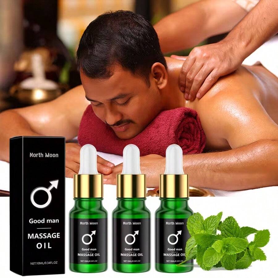 0.34盎司 * 1/3瓶 男士按摩精油 男士身体护理 日常按摩护理精油 成分：人体矿物油、荷荷巴籽油、生育酚、生姜油、薄荷叶。春节和情人节送给男友的礼物。 - 薄荷 - 查看 1