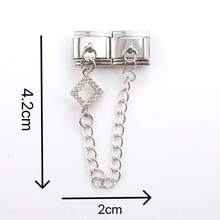 1pc Elegant Italian Style Modular Bracelet Charm Series Tail Chain Hook Series Personalized Assembly Chain, Bow, Rhinestone, Crown, Five-Petal Flower/Five-Leaf Clover, Geometric Pattern Shapes, Valentine's Day Gift Suitable For Handmade DIY Jewelry Charm Jewelry Making Bracelet (Tools Included) - Multicolor - View 16