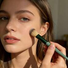 Contour Brush - Angled Precision Contouring Brush For Cheeks & Jawline, Soft Synthetic Bristles, Dense & Blendable For Cream/Powder/Liquid Products, Cruelty-Free - Dark Green - View 13