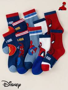 1/5/10 Pairs Marvel Spider-Man Kids Socks, Superhero Pattern, Breathable & Soft, Boys & Girls, Suitable For Everyday Wear/Party Gifts/Easter/Spring/Summer - Multicolor - View 3