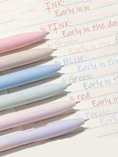 6本 カラーペン ジェルペン 速乾性インクペン 0.5mm ファインポイント ブラックインク ペン 滑らかな書き心地 文房具 学校 オフィス 新学期