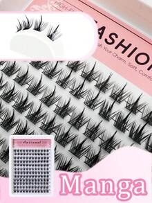 144 Pcs Lash Clusters DIY Eyelash Extensions Cluster Lashes Wispy Individual False Eyelashes C Curling10-14mm Thick Fluffy Eyelash Clusters Lash Clusters, Eyelash Clusters, Individual Eyelashes, Lashes, Fake Lashes - Black - View 7