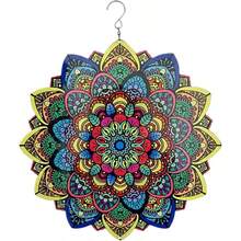 Hilanderos de Viento al Aire Libre 12'' Mandala Wind Spinner de Acero Inoxidable - Wind Spinners Yard Art Decor para Jardn 3D - Estilo mandala - Ver 2