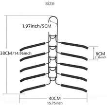 1pc Space-Saving 5-Tier Magic Clothes Hanger Organizer - Non-Slip, Foldable Metal Storage Rack, Suitable For Dorm And Wardrobe, Heavy-Duty Garment Rack For Maximized Closet Capacity, Efficient Wardrobe Organization, Durable Finish, Easy Access Multi-Stack Hanging Solution, Keeps Clothes Neat And Wrinkle-Free - Black - View 3