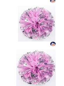 2pcs Football/Basketball Cheerleader Pom Poms, Metal Series Sports Team Activity, Dancing Performance Props, Square Dance Game Props, Dancing And Fan Cheering Props, Suitable For Outdoor Sports Team Performances