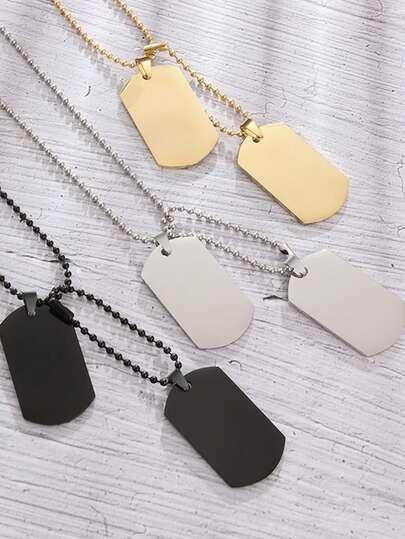 男士不锈钢双方吊坠项链 - 独特复古嘻哈朋克风格，优雅的中性日常佩戴饰品。情人节、圣诞节、生日、周年纪念日等场合的完美礼物。