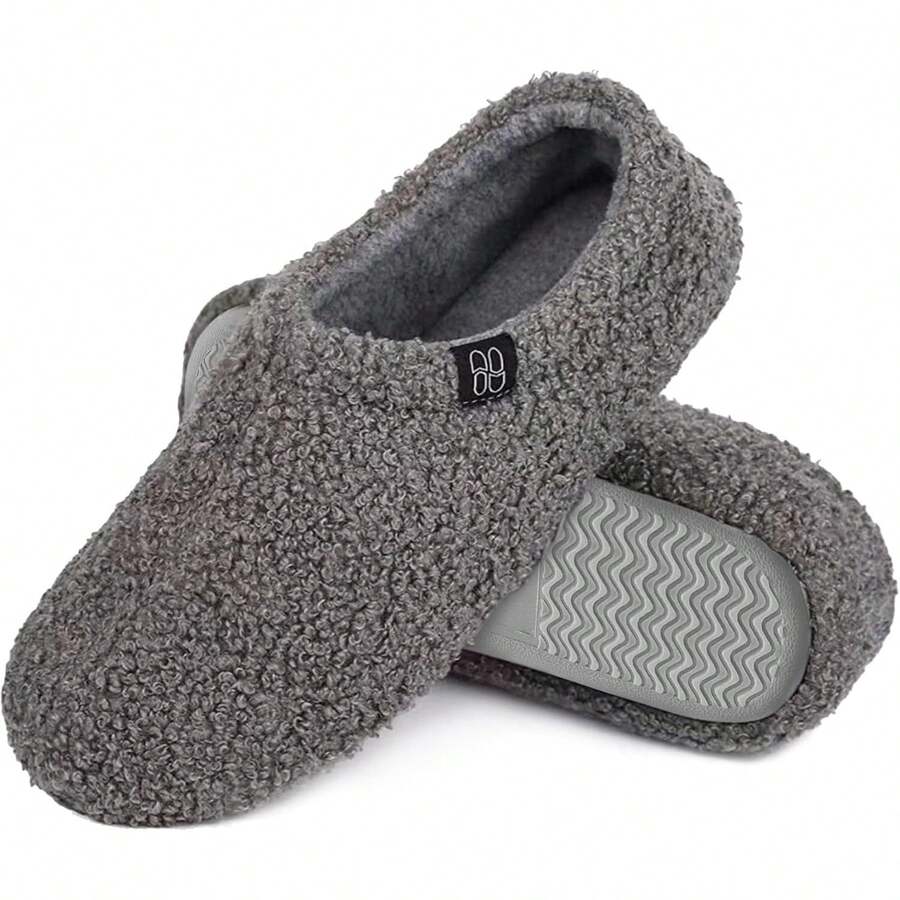 TendenciaToketa Pantuflas para Mujeres Invierno, Pantuflas Antideslizantes, Zapatos cómodos cálidas de casa, Pantuflas suaves de espuma viscoelástica con suela de goma,Pantuflas Mujer y Hombre, Pantuflas mujer comodas(225-260mm)Calidad premium - Gris - Ver 1