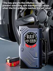 5000A Portable Car Jump Starter With Air Compressor - 12V Battery Booster, LED Indicators, USB Fast Charging Output, Multi-Protection, Includes Jump Cables, Air Pump And Car Adapter - Multicolor - View 5