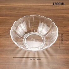 Acrylic Lotus Bowl, Transparent & Shatterproof, Commercial Use In Restaurant, Mixing Bowl For Salad, Multi-Purpose Household - Clear - View 12