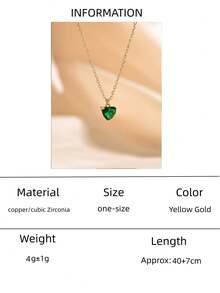 1pc Custom Birthstone Necklace, Zirconia Tear-Drop, Heart Square Gemstone Personalized Birthday Gift, Mom Gift, Best Friend Gift - Love 1 - View 35