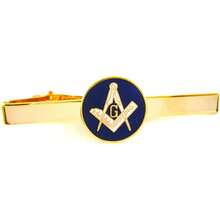 Clip de corbata Masonic Exchange de latón y azul - 1 - Ver 1