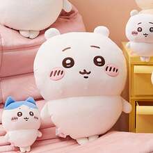 Miniso 1个大型毛绒站立玩偶 | 可爱的圆耳朵，刺绣腮红脸颊，柔软弹力短毛绒，沙发靠垫/客厅装饰/治愈礼物 - 彩色 - 查看 1