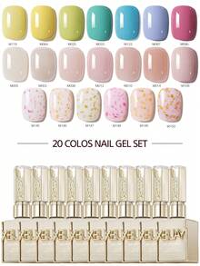 XEIJAYI Nail Art Fashion  Bright Color Nails 20 Colors Set 15ml Sky Blue Cherry Red Cream Yellow Popular Nail Polish Semi Permanent Nail Polish UV LED Nail Salon DIY Nail Salon Gel - 彩色 - 查看 5