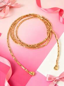 1pc Fashionable Long Turquoise CCB Beaded Multi-Layer Necklace Choker - one-size - View 6