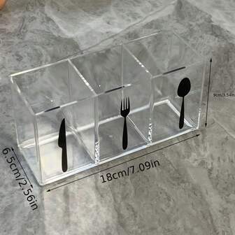 三格现代简约亚克力餐具收纳架，耐用塑料材质，节省空间，适用于家庭厨房、餐厅、商业场所、宿舍等，新年、母亲节、毕业季礼物之选。