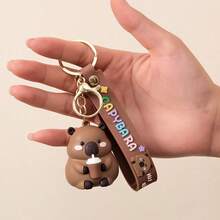 超萌休闲水豚钥匙扣，卡通背包挂件，情侣小礼物，收藏摆件，钥匙链，背包配件，完美礼物 - 生日礼物 - 男孩礼物 - 女孩礼物 - 圣诞礼物 - 彩色 - 查看 13