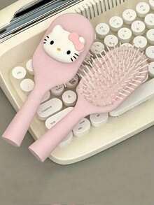 1pc Cute Sanrio Hello Kitty Portable Massage Hair Brush - Gentle Care For Scalp And Hair, Perfect Gift For Girls, Portable Brush, Air Cushion Brush, Essential For Study, Women's Gift, Valentine's Day Gift - Multicolor - View 3