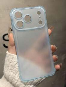 Luxury Matte Transparent Shockproof Protective Case, Suitable For 17 Pro Max, 17 Pro, 17, 16 Pro Max, 15, 14, 13, 12 Pro Max, 11, Anti-Drop Back Cover - Màu xanh trong suốt - Xem 4