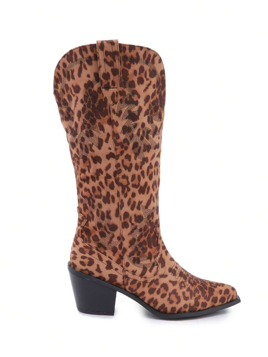 Western Side Zipper Pointed Toe Holiday School Wedding Vacation Party Office Outdoor All Season Suedette PU - Beo - Xem 1
