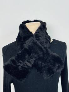 1pc Women's Solid Color Faux Fur Scarf, Warm Thick Scarf For Winter - Multicolor - View 11