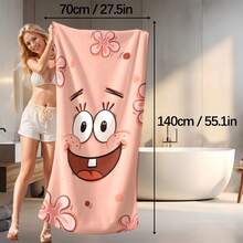 1pc Classic Cartoon Pattern Absorbent Cute Towel, Essential For Bathroom, Suitable For Swimming, Yoga And Fitness, Perfect Gift - Multicolor - View 3