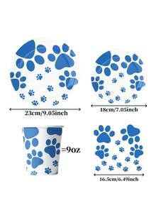 10/20pcs, Puppy Theme Party Tableware Set, Disposable Dinnerware Set, Table Decor, Birthday Decor, Picnic Utensil, Scene Decor, Party Atmosphere Props, Holiday Supplies, Party Decor Supplies - Multicolor - View 2