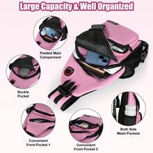 Breast Bag Women's New Waterproof Large Capacity Backpack Multi-Functional Casual Oxford Cloth Crossbody Bag Crossbody Bags For Women Sling Chest Bag Female Mini Travel Sport Shoulder Pack Messenger Bags With Earphone Hole - 粉色 - 查看 7