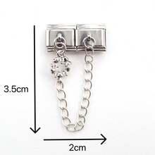 1pc Elegant Italian Style Modular Bracelet Charm Series Tail Chain Hook Series Personalized Assembly Chain, Bow, Rhinestone, Crown, Five-Petal Flower/Five-Leaf Clover, Geometric Pattern Shapes, Valentine's Day Gift Suitable For Handmade DIY Jewelry Charm Jewelry Making Bracelet (Tools Included) - Multicolor - View 17