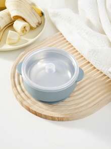 1pc Print On Demand Baby Silicone Bowl With Removable Stainless Steel Inner Bowl And Suction Base, Baby Led Weaning Supplies - Multicolor - View 16
