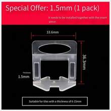 100pcs/Pack Tile Leveling System, White Base, 1.5cm/0.591in, 2cm/0.787in, 2.5cm/0.984in Spacer, 7.5cm/2.95in Red Plastic Clips, Made Of New PP Material, Tile Leveling Spacers - White 1.5cm - View 9