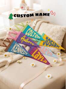Personalized Felt Triangle Flag | Baby Room Decor, Newborn Gift ,Multi-Scenario, Baby Shower Gift - Multicolor - View 2