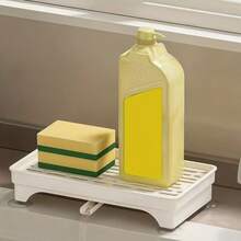 1个重型碳纤维水槽收纳架，带排水系统和可拆卸隔板 - 节省空间的水槽置物架，防锈金属台面储物架，适用于厨房/浴室水槽，可放置海绵和水槽搁板 - 彩色 - 查看 3