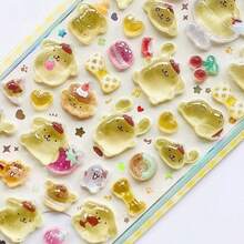 一套可爱卡通浮雕贴纸礼盒 | 可重复使用贴纸，适合DIY装饰、日常文具装饰、手账装饰、笔记本电脑装饰、少女风装饰贴纸、卡通手提包装饰、新年礼物、情人节礼物、复活节礼物 - 彩色 - 查看 9