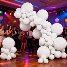 52pcs/87pcs/142pcs Pure White Balloon Set, Includes 5", 10", 12", 18" Sizes, Suitable For Wedding, Party, Birthday, Communion, Family Gathering Balloon Decor - Multicolor - View 3