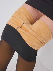 Thiết kế dây đai nén mới & đường may đơn! Quần legging lót len Merino cổ điển, quần bó giữ nhiệt thể thao mùa đông dành cho nữ, quần bó lông cừu mùa thu/đông, quần legging nhung dày ấm áp gợi cảm, quần giữ nhiệt ôm sát co giãn. - Màu nâu Mocha - Xem 6