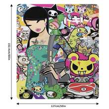 Japanese Style Tokidokis Blanket,Anime Fan Gift,Anime Fantastic Print Flannel Blankets For Beds Sofas Warm Bed Soft Blanket,All Season - Đỏ và trắng - Xem 7