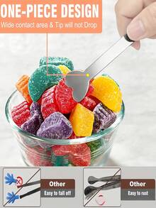 1pc/2pcs/4pcs Mini Serving Tongs,Heart Shaped Mini Tongs,Ice Tongs Stainless Steel Mini Tongs,Stainless Steel Small Tongs,Small Tongs For Serving Food,Sugar Tongs,Ice Tongs,Kitchen Tongs Mini Serving Utensils For Appetizers,Tableware,Kitchen Tools - Multicolor - View 2