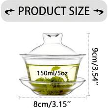 Gaiwan - Juego de té 150 ml vidrio ceremonia tradicional china de Kung Fu - Vaso - Ver 7