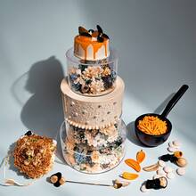 1个4英寸高透明亚克力蛋糕架，可填充蛋糕，蛋糕增高架，蛋糕层架，圆形蛋糕架，婚礼蛋糕架，圆柱形蛋糕架，适用于派对和生日派对 - 無色 - 查看 9