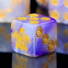 6 Pcs Turtle Dice Set | Perfect For Role-Playing Games And Family Party Games, Acrylic Material, Ideal Gift For Thanksgiving And Christmas, Suitable For Adult Players - Blue - View 6